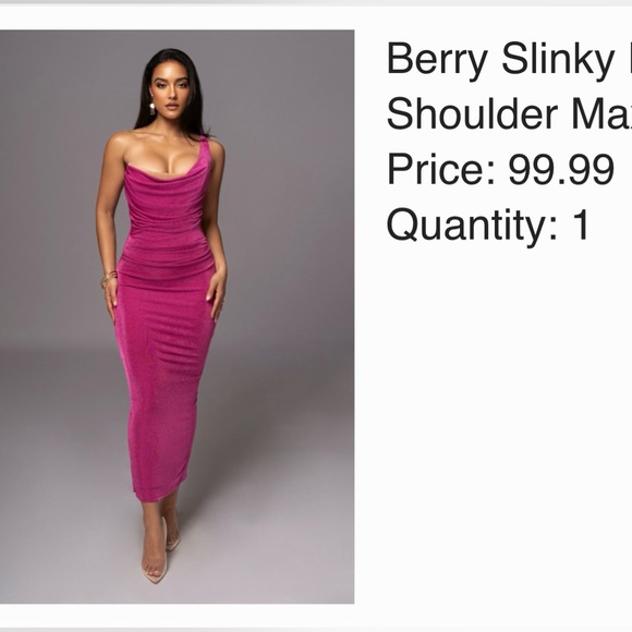 Jlux label Berry one shoulder Dress - Picture 3 of 3